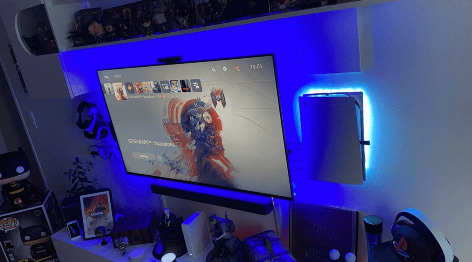 Console & Controllers Mounted on Wall