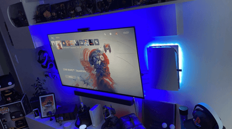 Console & Controllers Mounted on Wall