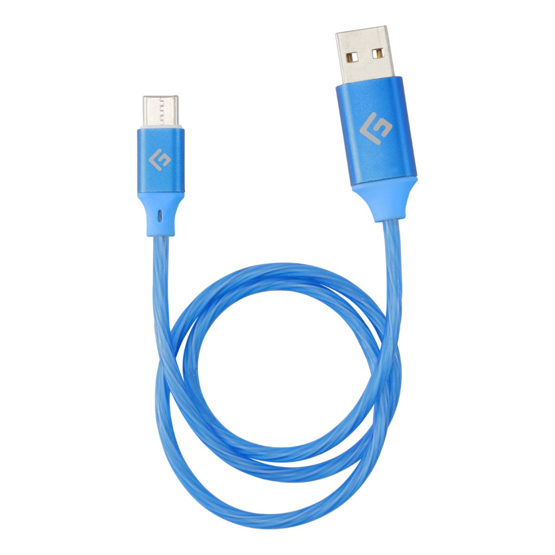 Câble LED USB-C/USB-A de 0,5 m/2 pieds | Charge à haute vitesse + Synchronisation