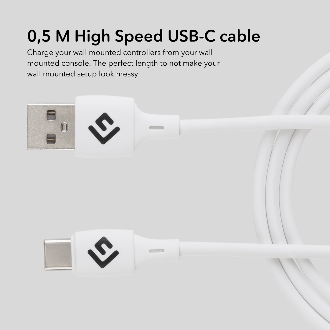 0,5M/2ft USB-C/USB-A Kabel | Snabbladdning + Synkronisering