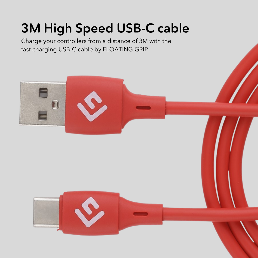 3M/10ft USB-C/USB-A Kabel | Hurtigopladning + Synkronisering