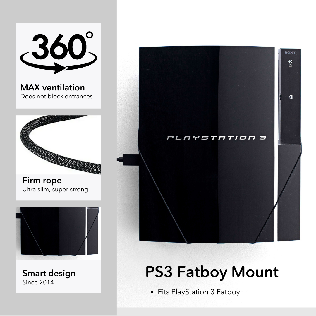 PS3 Fatboy Wandhalterung von FLOATING GRIP | SONY PlayStation 3 Fatboy