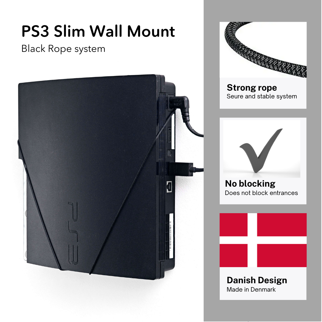 PS3 Slim Väggmontering av FLOATING GRIP | SONY PlayStation 3 Slim