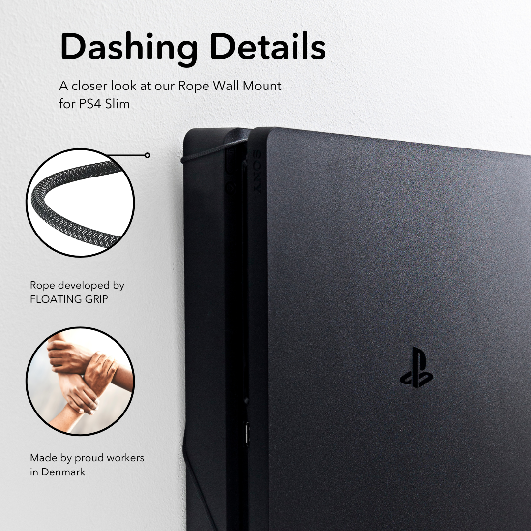 PS4 Slim FLOATING GRIP | Soporte de Pared Compatible con PlayStation 4 Slim