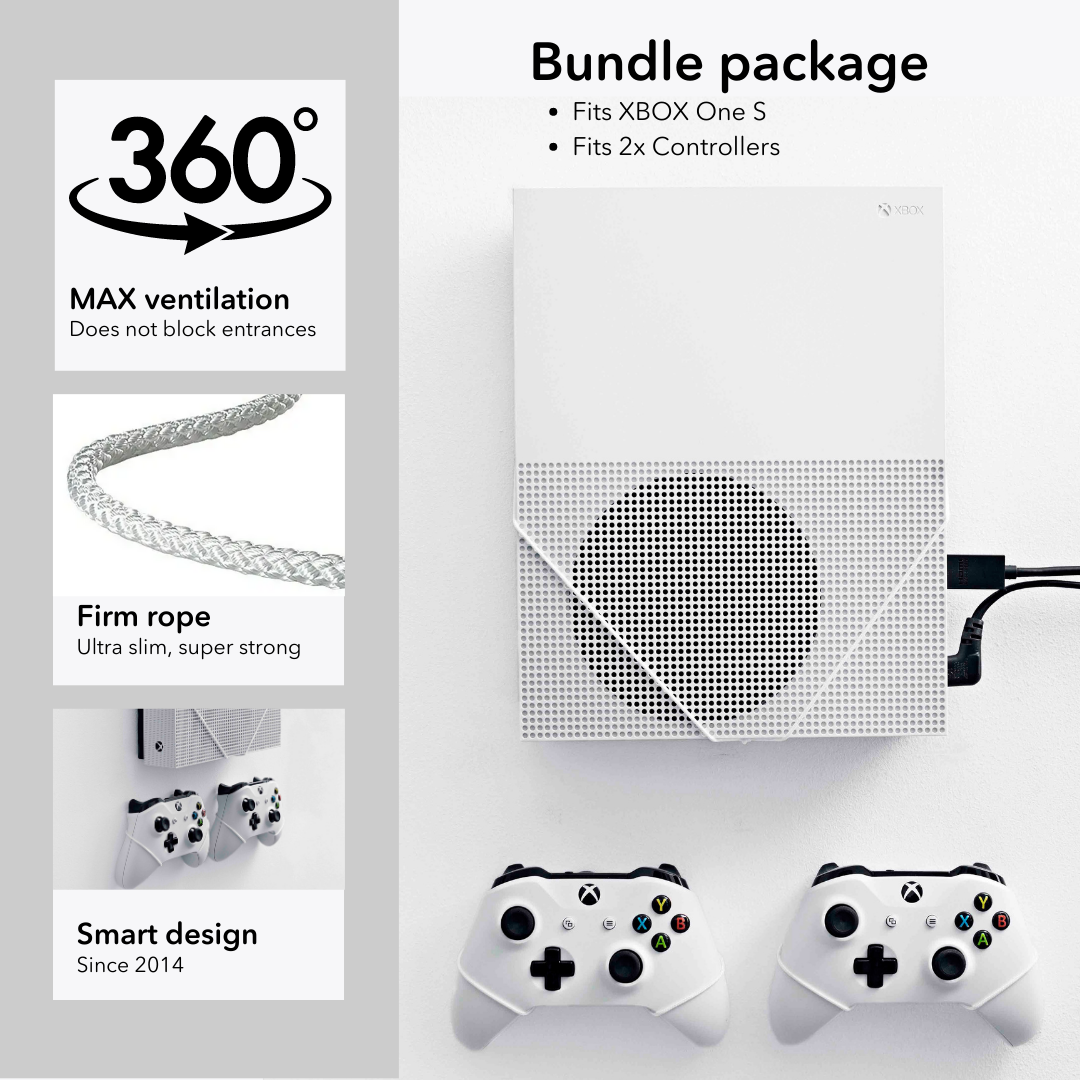 XBOX One S Wall Mount by FLOATING GRIP | Microsoft XBOX One S