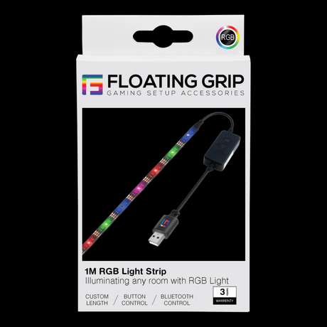 1M/3ft RGB Light Strip with Bluetooth and Remote Control - FLOATING GRIP