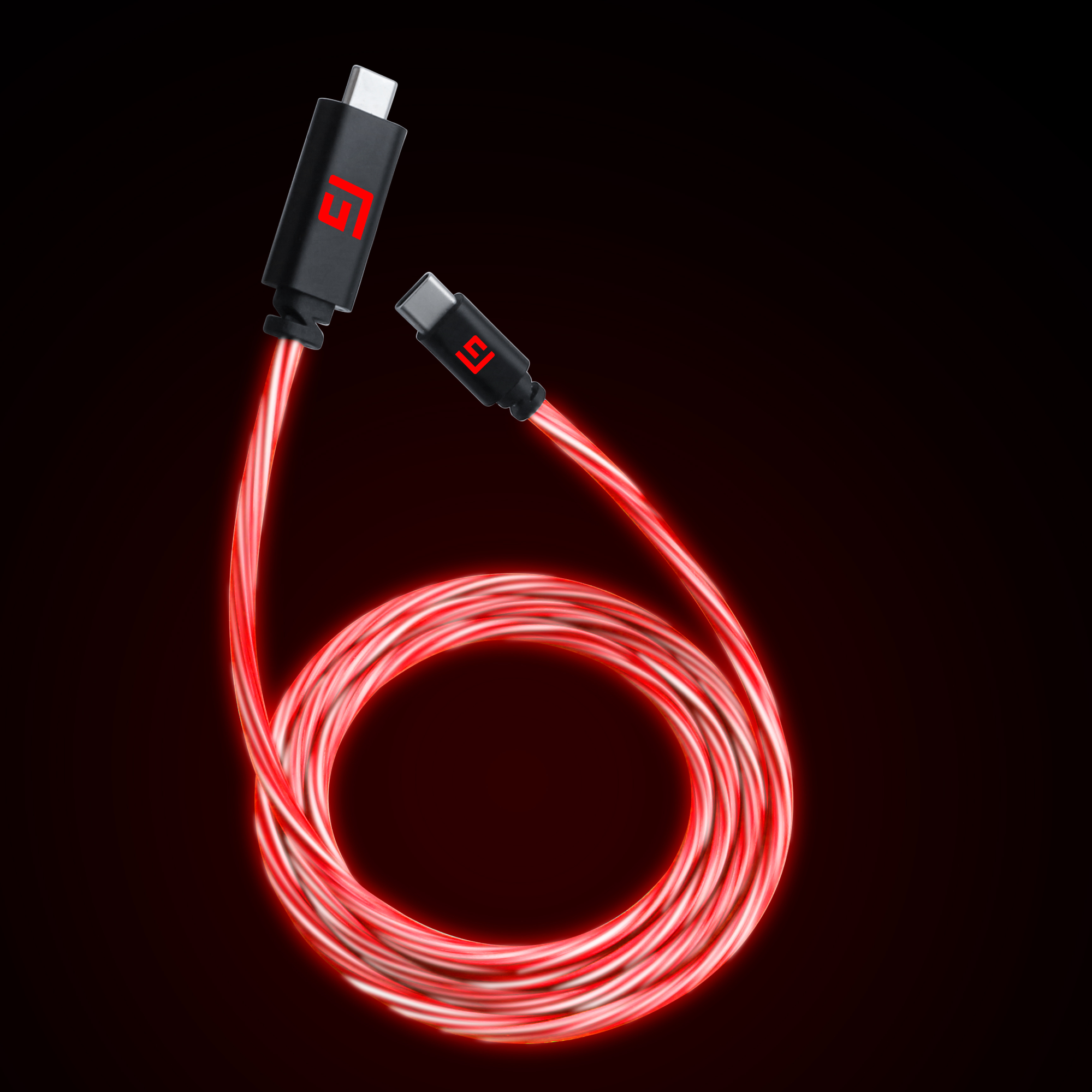 Cable USB-C/USB-C LED de 3M/10ft | Carga de alta velocidad + Sincronización