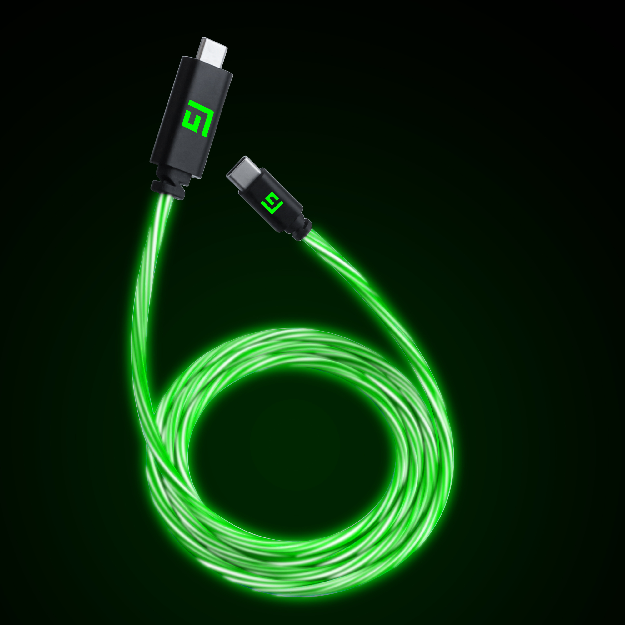 Cable USB-C/USB-C LED de 3M/10ft  Carga de alta velocidad + Sincronización