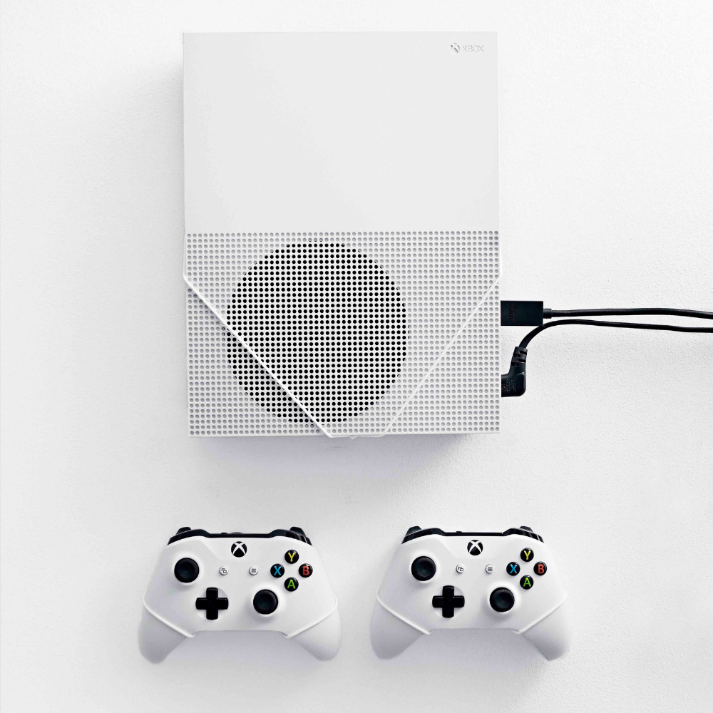 Xbox One S Wall Mount Solution by FLOATING GRIP - Mounting Kit for Hanging  Game Consoles - Strong & Slim Ropes - Easy-to-Install System (Bundle: Fits