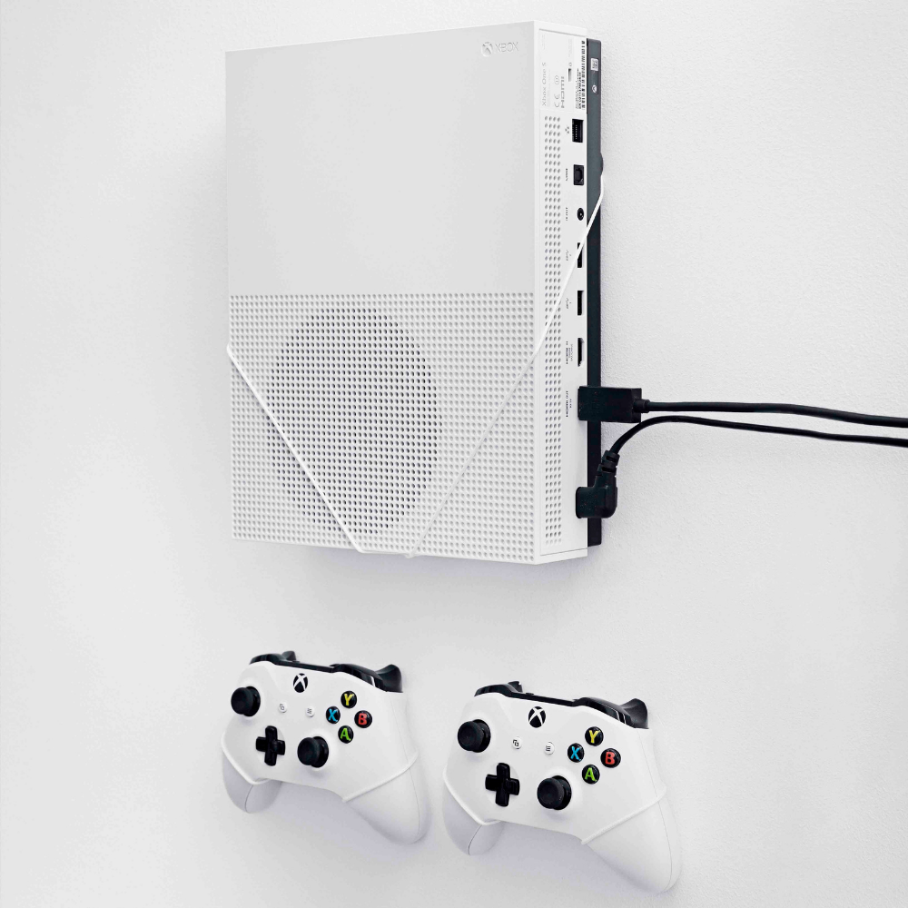 Kit de montaje en pared para controlador sin daños para Xbox One (paquete  de 3, blanco), Microsoft, fácil instalación, tira de comando 3M incluida