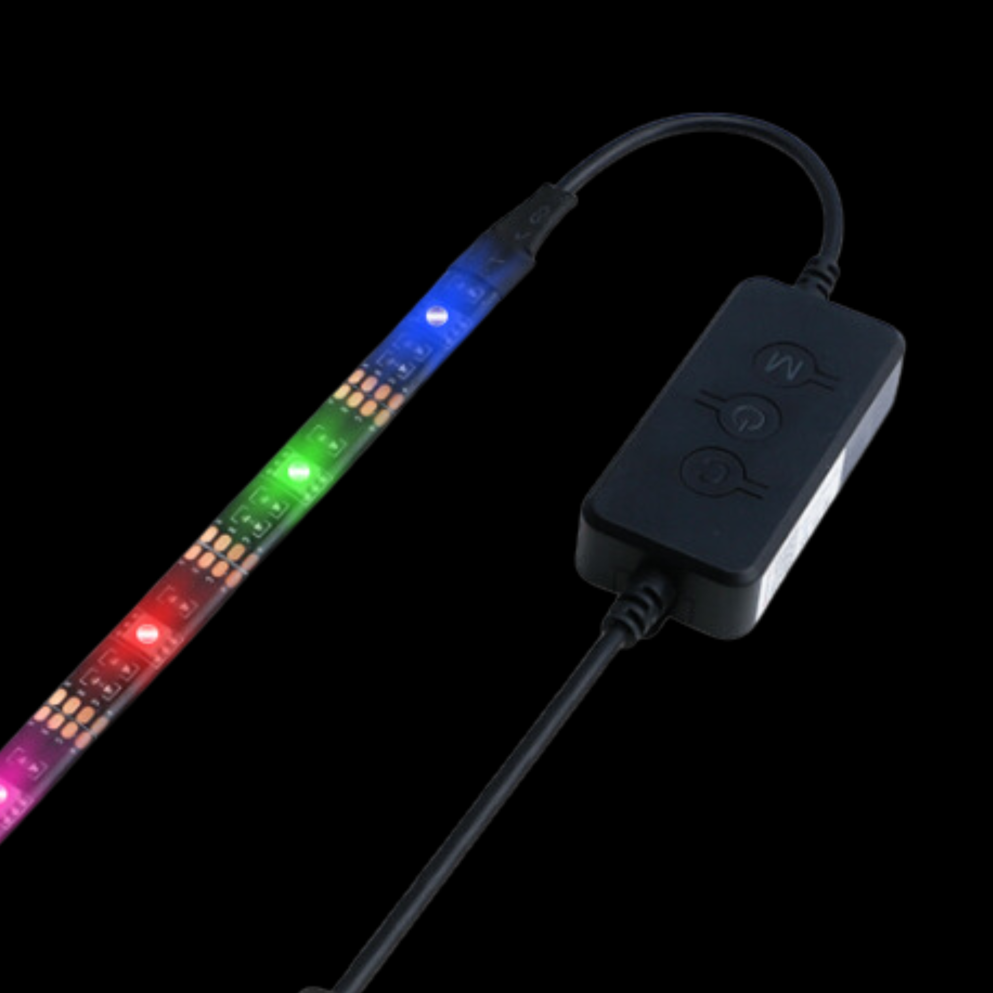 Tira de luces RGB de 2 metros/7 pies con Bluetooth y control remoto