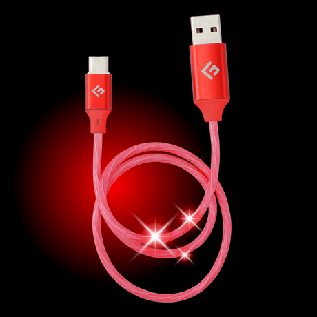 0,5M/2ft LED USB-C/USB-A Cable | High-Speed Charging + Sync - FLOATING GRIP