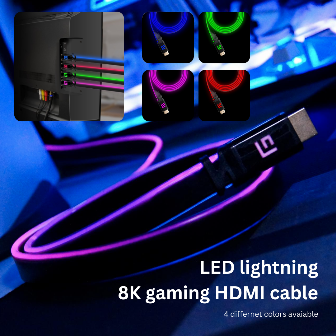 HDMI Cable with LED light | V2.1 | 8K/60Hz and 4K/120Hz