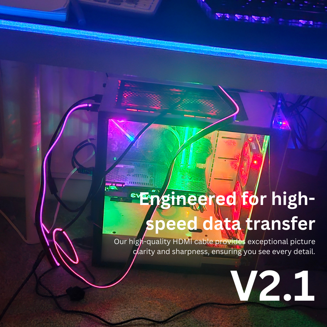 HDMI Cable with LED light | V2.1 | 8K/60Hz and 4K/120Hz