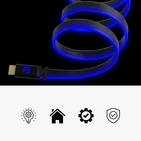 Premium 1.5M/5ft HDMI Cable | Ultra High-Speed Performance and LED Lighting | V2.1 | 8K/60Hz - FLOATING GRIP