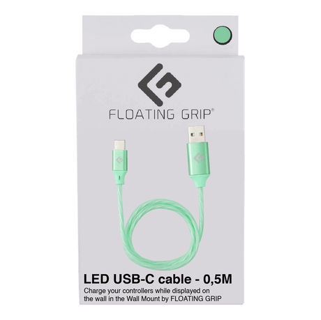 0,5M/2ft LED USB-C/USB-A Cable | High-Speed Charging + Sync - FLOATING GRIP