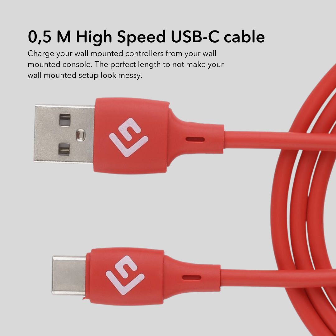 0,5M USB-C/USB-A højhastigheds kabel | Rød