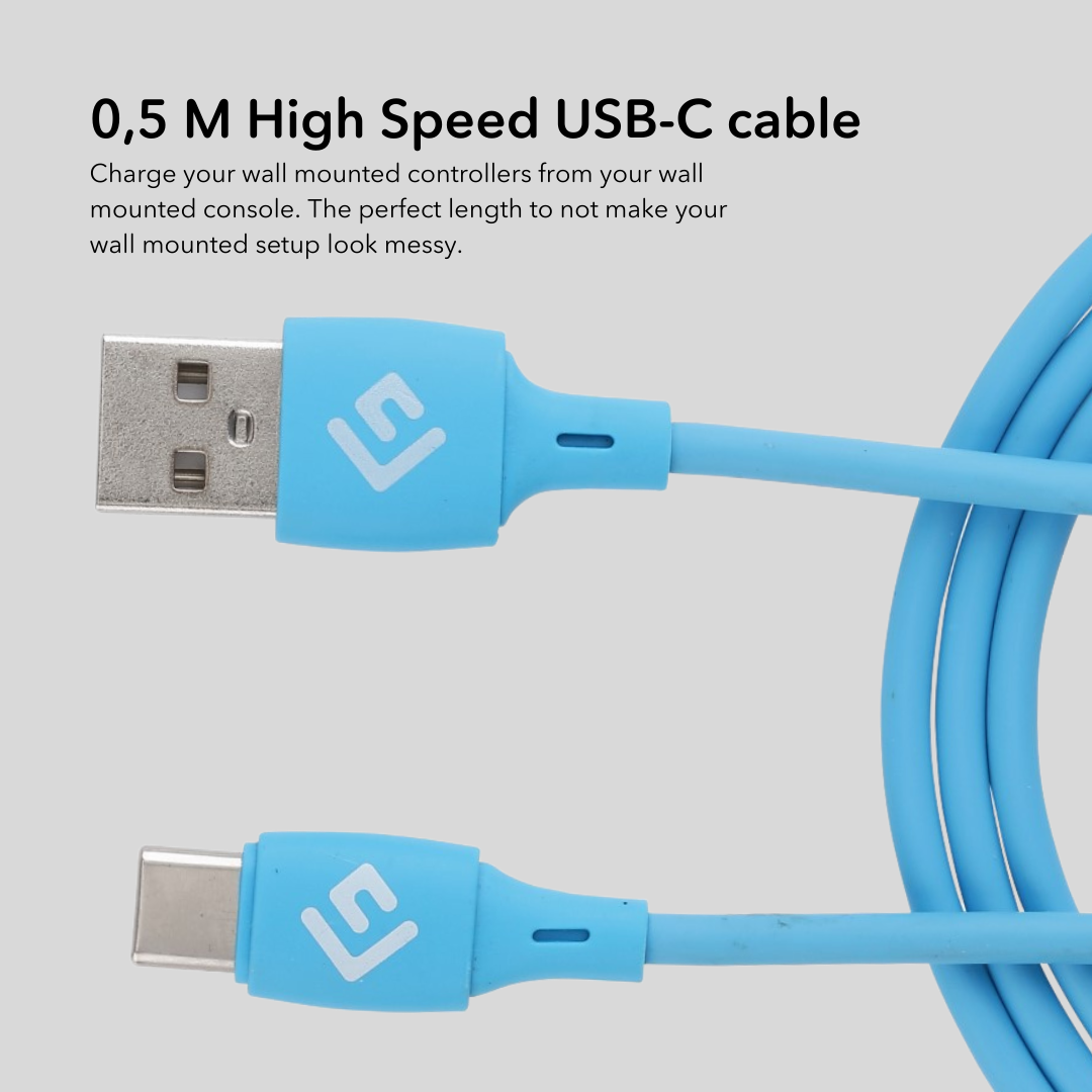 0,5M USB-C/USB-A højhastigheds kabel | Blå