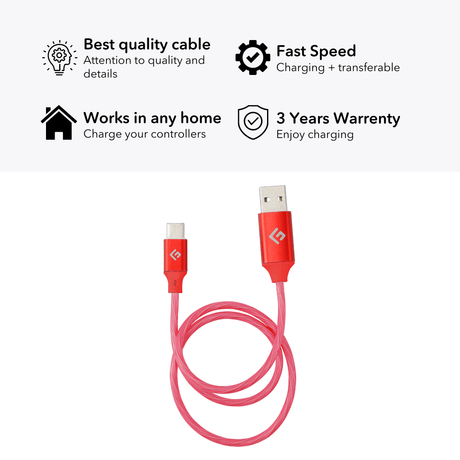 0,5M/2ft LED USB-C/USB-A Cable | High-Speed Charging + Sync - FLOATING GRIP