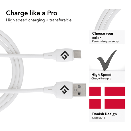 0,5M/2ft USB-C/USB-A Cable | High-Speed Charging + Sync - FLOATING GRIP