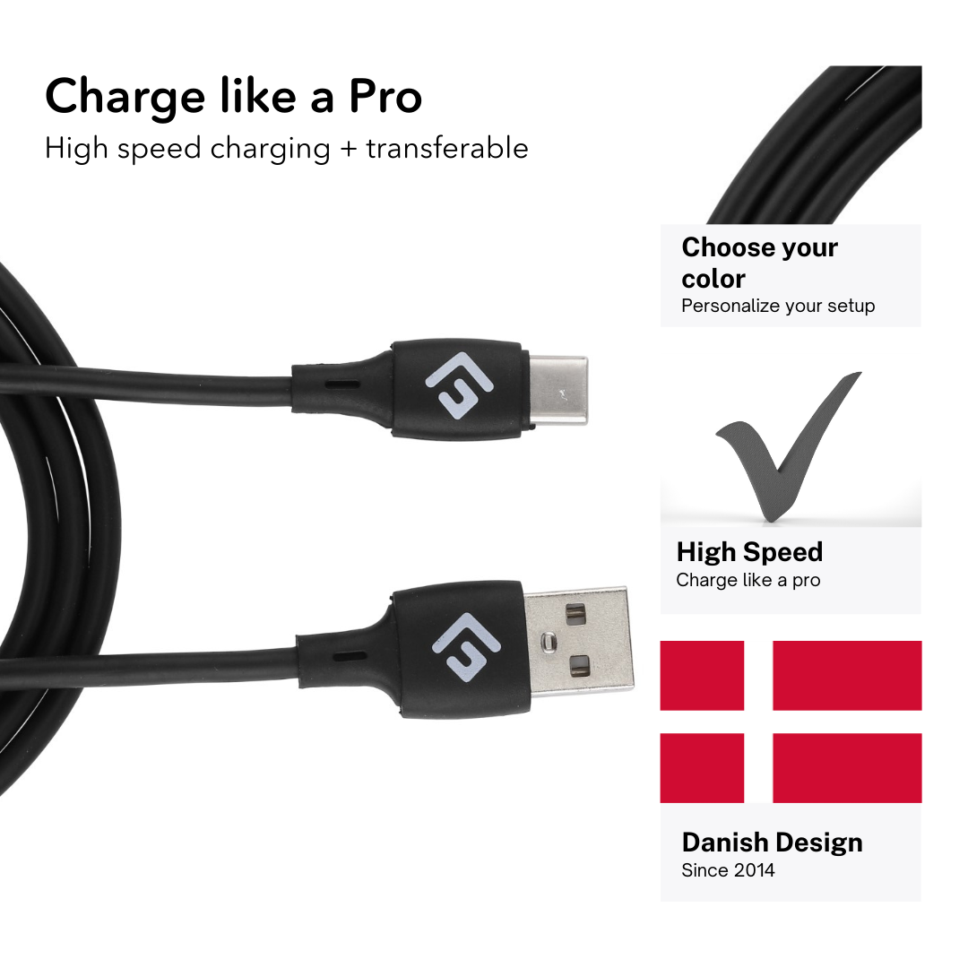 0,5M USB-C/USB-A højhastigheds kabel | Sort
