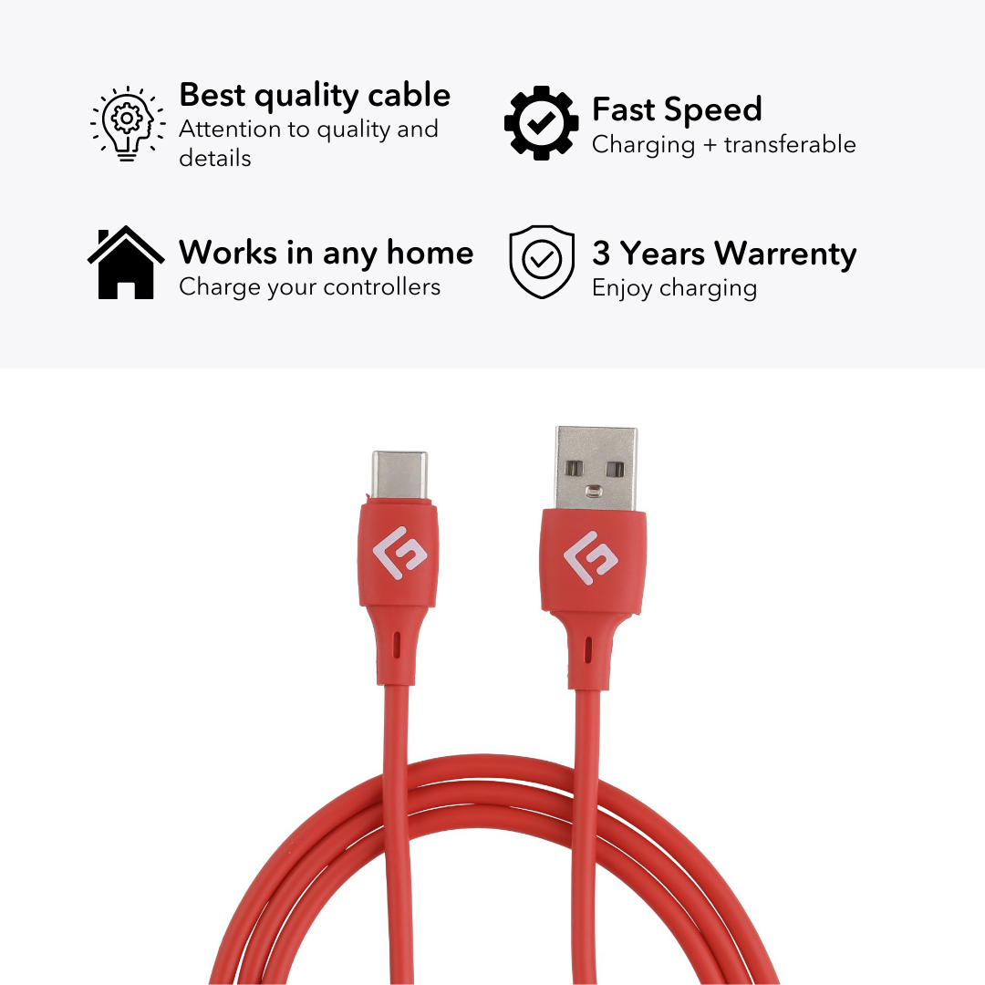 0,5M USB-C/USB-A højhastigheds kabel | Rød