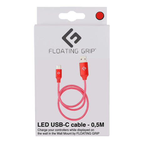 0,5M/2ft LED USB-C/USB-A Cable | High-Speed Charging + Sync - FLOATING GRIP