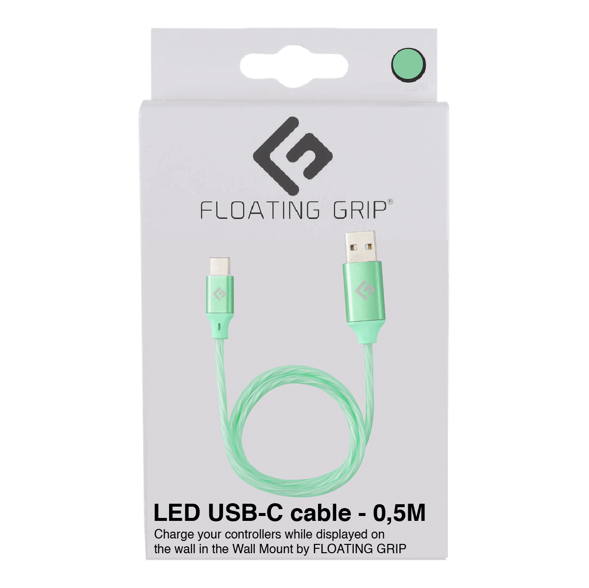 0,5M/2ft LED USB-C/USB-A Kabel | Hög Hastighets Laddning + Synkronisering