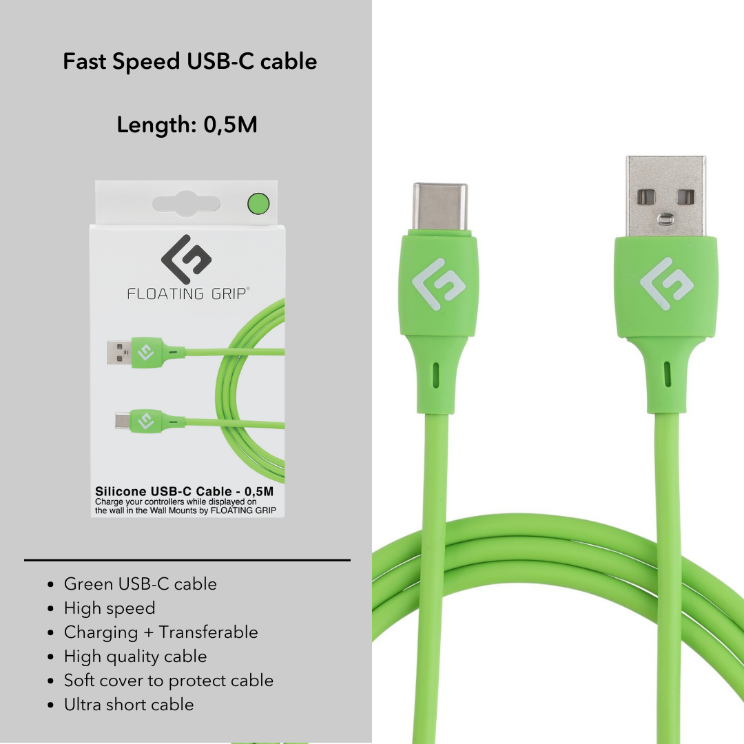 0,5M USB-C/USB-A højhastigheds kabel | Grøn