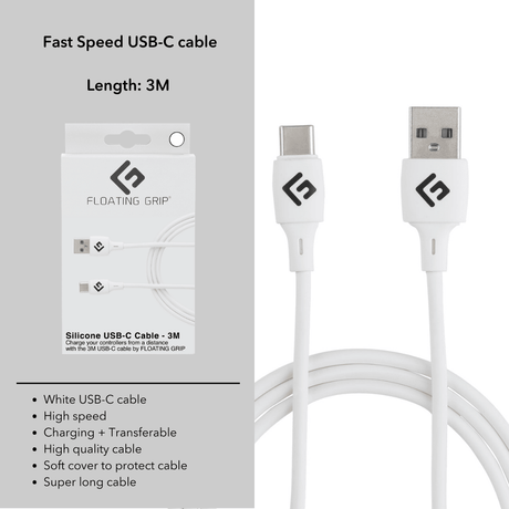 3M/10ft USB-C/USB-A Cable | High-Speed Charging + Sync - FLOATING GRIP