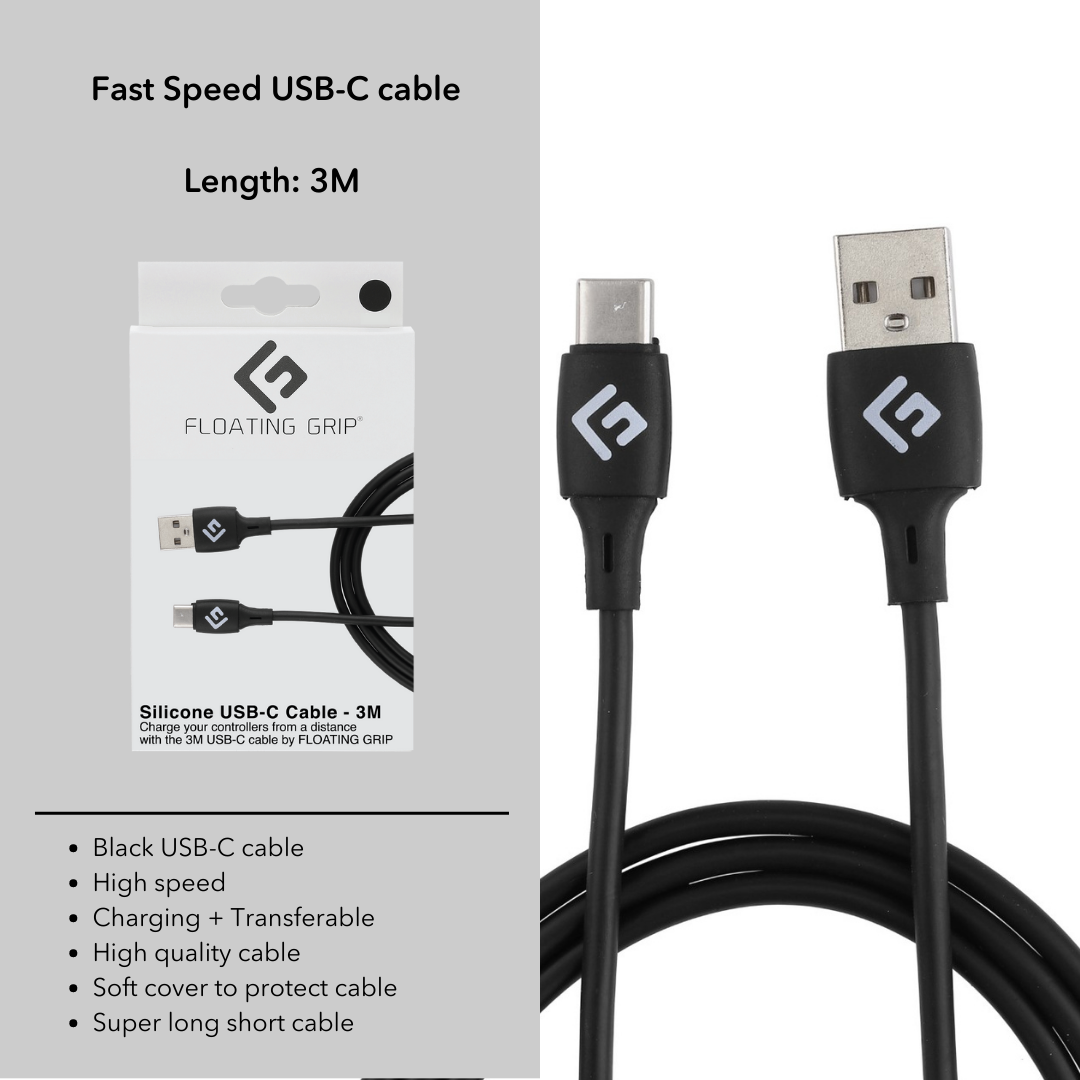 3M/10ft Câble USB-C/USB-A | Charge Rapide + Synchronisation