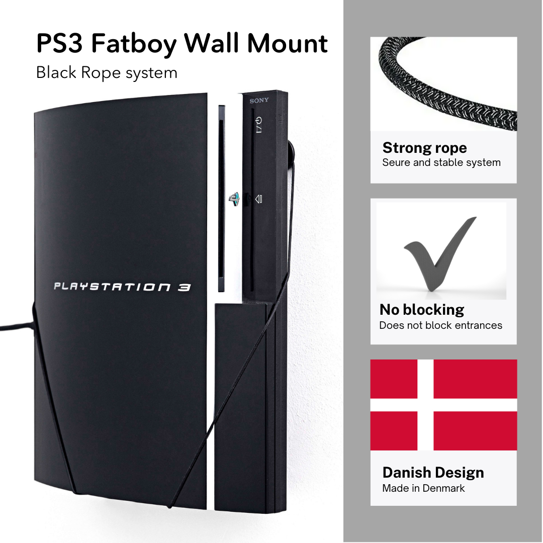 PS3 Fatboy Wall Mount by FLOATING GRIP | SONY PlayStation 3 Fatboy