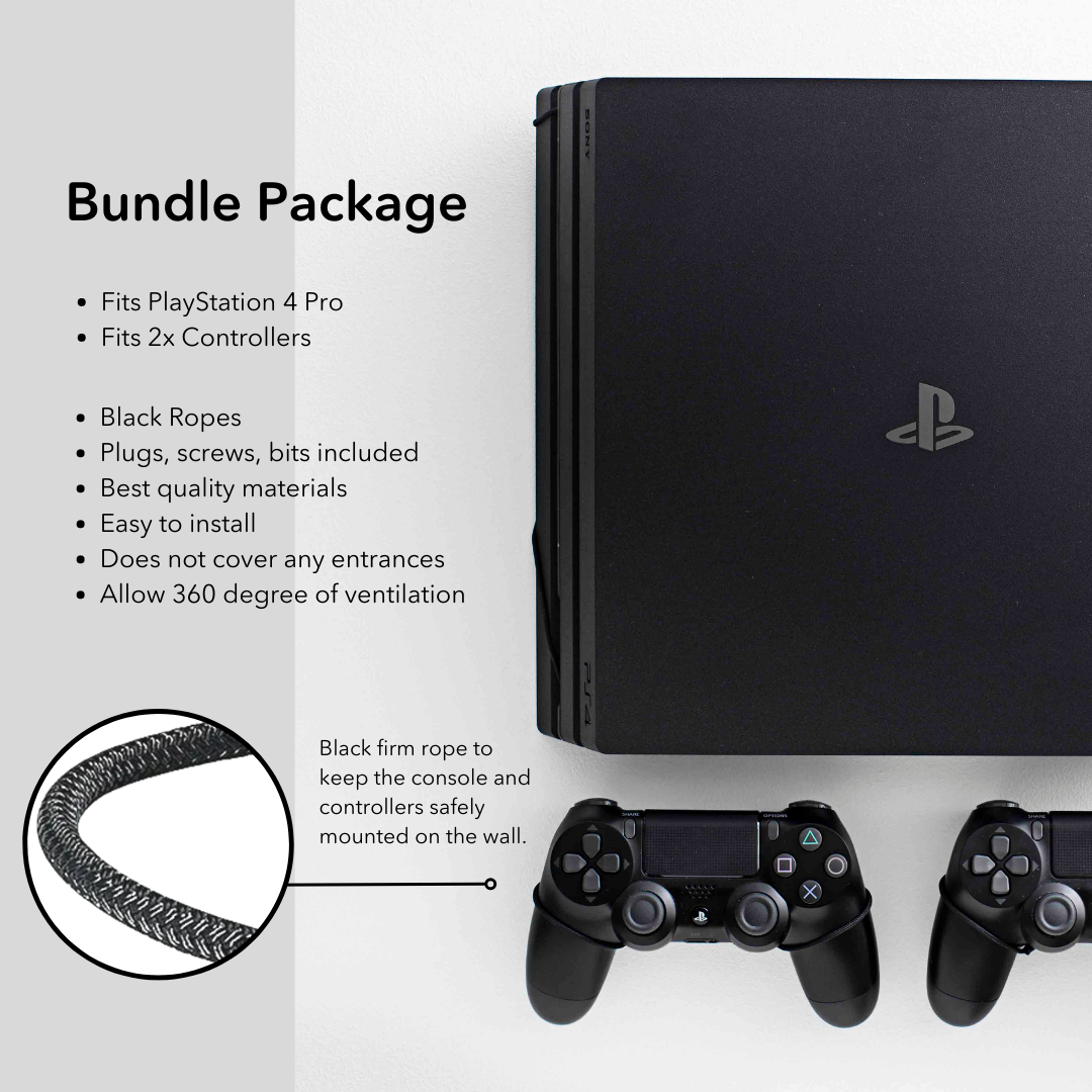 Soporte de Pared PS4 Pro  Montaje Compatible con SONY PlayStation