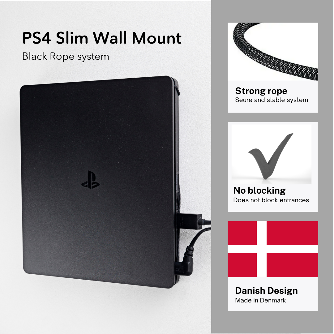 Combo Soporte De Pared Playstation Ps4 Slim Fat + 2 Sop Joystick O  Auriculares - Funcion Dual 