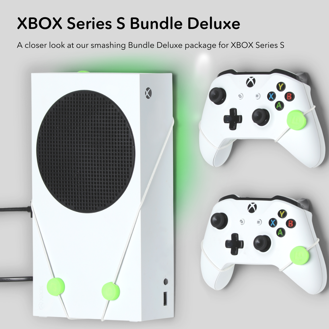 Soporte de pared para Xbox Series X (monta la consola y accesorios en la  pared cerca o detrás del televisor con botón de encendido  izquierdo/derecho)