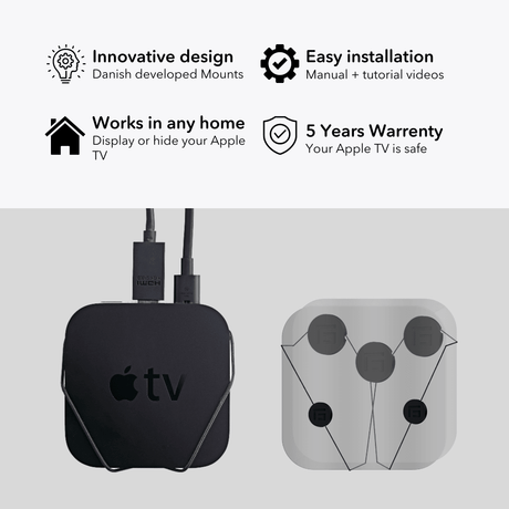 Apple TV gen. 3 Wall Mount by FLOATING GRIP - FLOATING GRIP