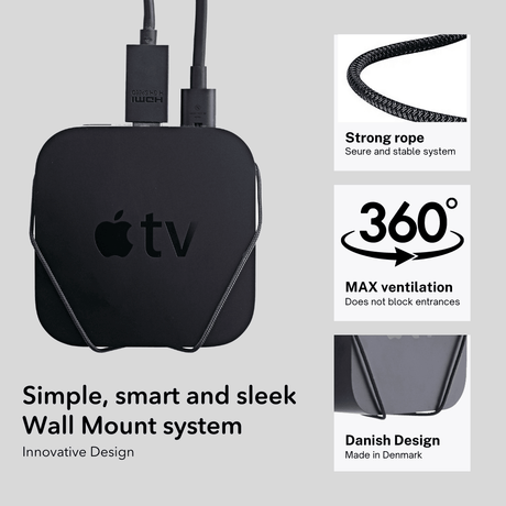 Apple TV gen. 3 Wall Mount by FLOATING GRIP - FLOATING GRIP