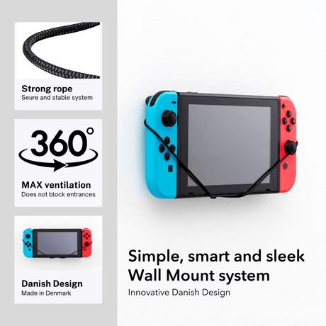 Nintendo Switch Console Wall Mount by FLOATING GRIP - FLOATING GRIP