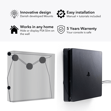 PS4 Slim FLOATING GRIP | Wall Mount Compatible with PlayStation 4 Slim - FLOATING GRIP