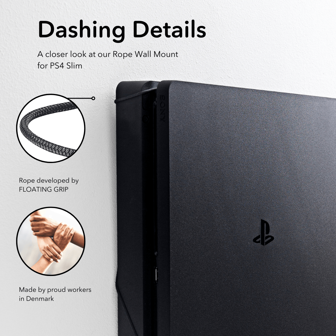 PS4 Slim FLOATING GRIP | Wall Mount Compatible with PlayStation 4 Slim - FLOATING GRIP