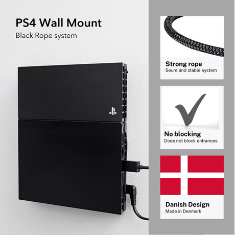 PS4 Wall Mount by FLOATING GRIP | SONY PlayStation 4 - FLOATING GRIP