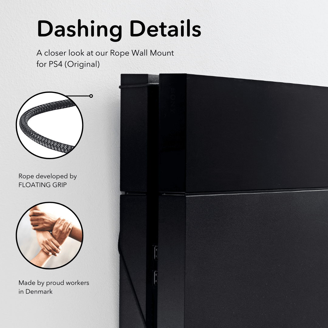 PS4 Wall Mount by FLOATING GRIP | SONY PlayStation 4 - FLOATING GRIP