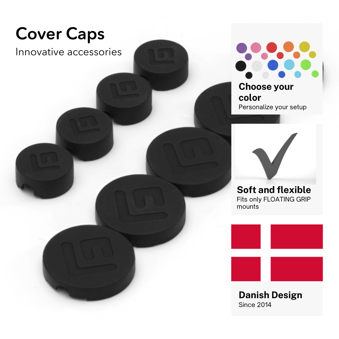 Wall Mount Cover Caps | Black - FLOATING GRIP