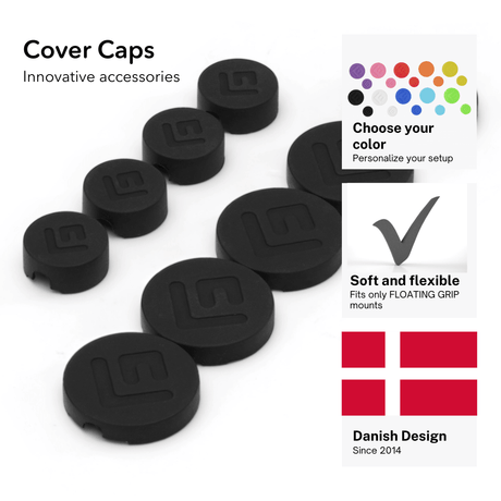 Wall Mount Cover Caps | Black - FLOATING GRIP