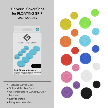 Wall Mount Cover Caps | Turquoise - FLOATING GRIP