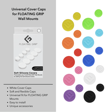 Wall Mount Cover Caps | White - FLOATING GRIP