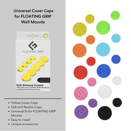 Wall Mount Cover Caps | Yellow - FLOATING GRIP