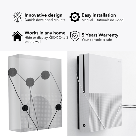 XBOX One S Wall Mount by FLOATING GRIP | Microsoft XBOX One S - FLOATING GRIP